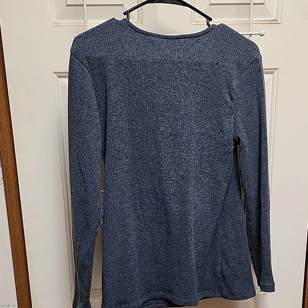 Old Navy Blue Wrap Top - Picture 8 of 9